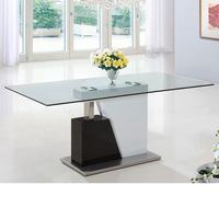 Alonzo Large Rectangular Clear Glass Dining Table