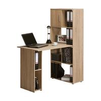 alfie sonoma oak finish computer desk with shelves