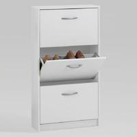 Alaska Shoe Cabinet In White With 3 Drawer