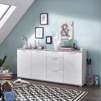 Almera Large Sideboard In Concrete Optics And White High Gloss