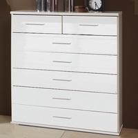 alton wide chest of drawers in high gloss alpine white