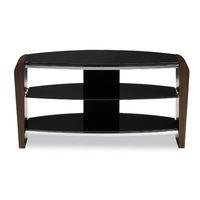 alphason francium glass tv stand 80cm walnut