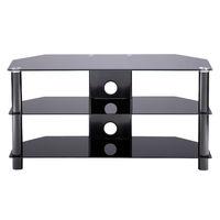 alphason essentials 3 shelf black tv stand 100cm