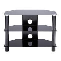 Alphason Essentials 3 Shelf Black TV Stand 60cm