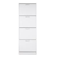 Alcott Contemporary Shoe Cabinet In White With 4 Doors