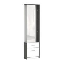Alfred Mirrored Hallway Stand In Pearl White And Graphite Grey