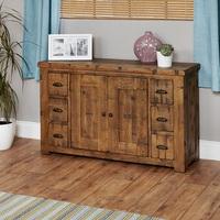 Alena Wooden Sideboard In Rough Sawn Oak With 2 Doors 6 Drawers