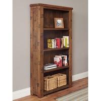 Alena Large Wooden Bookcase In Rough Sawn Oak