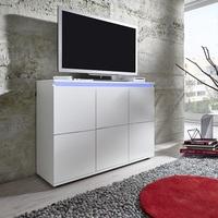 Alexis Modern TV Sideboard In White With LED Lighting