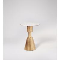 Aless side table in Marble & Brass