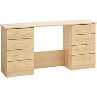 alaska twin pedestal dressing table beech