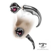 Alchemy Gothic Dragon Orb Faux Ear Stretcher Earring