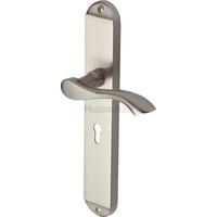 algarve lever lock set of 2 finish satin nickel