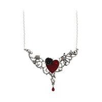 Alchemy Gothic Small Blood Rose Heart Pewter Pendant