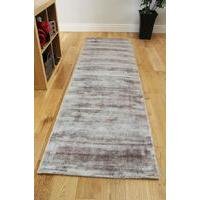 Almada Silver Viscose Modern Runner Rug