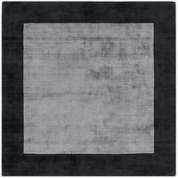 Almada Charcoal Silver Viscose Rug 160x160