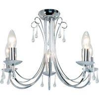 Albany Silver Chrome Effect 5 Lamp Ceiling Light