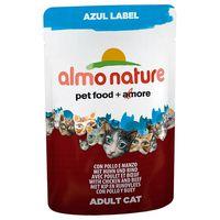 Almo Nature Azul Label Pouches Saver Pack 24 x 70g - Chicken & Beef