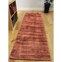 Almada Copper Brown Viscose Rug 66x240