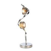 Allyn Swirl Chrome & Smoked Glass Table Lamp