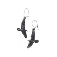 alchemy gothic black raven earrings size one size