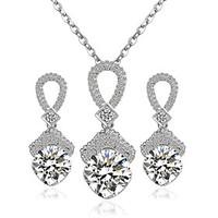 Alloy Bridal Jewelry Sets Silver Necklaces Earrings Wedding Party