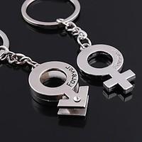 alloy silver plated keychain key ring for lover valentines dayone pair