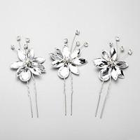 Alloy / Rhinestone Hairpins Wedding / Party 3pcs