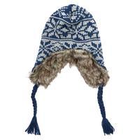 Alpine Men\'s Faux Fur Inca Hat, Navy