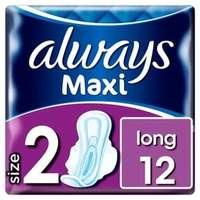 always maxi long plus with wings sanitary pad 12pk