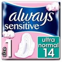 Always Soft&Fit Sensitive Normal Wings Sanitary Pads 14pk