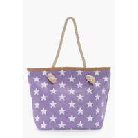 all over star print beach bag lilac
