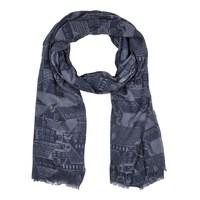 Alverton All Over Print Soft Handle Scarf Dark Navy