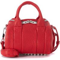 alexander wang rockie mini bowler bag in red tumbled lamb leather wome ...