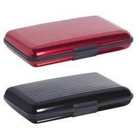 Aluminium Card Wallet (1+1 FREE), Red and Black, Aluminium