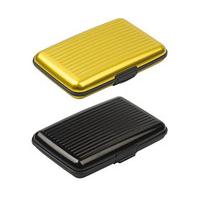 Aluminium Card Wallet (1+1 FREE), Gold and Black, Aluminium