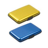 Aluminium Card Wallet (1+1 FREE), Gold and Blue, Aluminium