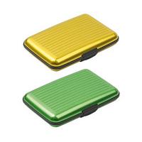 Aluminium Card Wallet (1+1 FREE), Green and Gold, Aluminium