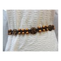 Almost New wooden button and bead reversible belt Unbranded - Size: One size - Brown