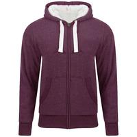 Alex Chunky Borg Lined Hoodie in Claret Marl Tokyo Laundry