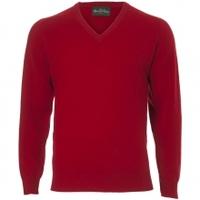 Alan Paine Hampshire V Neck Sweater, Dubonnet, XXXL