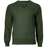 Alan Paine Hampshire V Neck Sweater, Rosemary, L