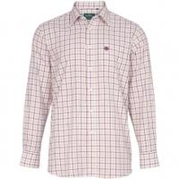 Alan Paine Ilkley Mens Shirt, Bordeaux Check, XXL