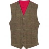 Alan Paine Compton Lined Back Waistcoat, Peat, Small