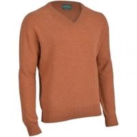 Alan Paine Stratford V Neck Sweater, Sienna, Large