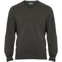 Alan Paine Stratford V Neck Sweater, Loden, Medium