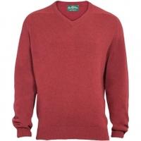 Alan Paine Stratford V Neck Sweater, Poppy, Small