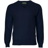 Alan Paine Hampshire V Neck Sweater, Navy, XXL