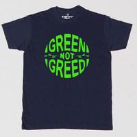 All Riot \'Green Not Greed\' Slogan T-Shirt