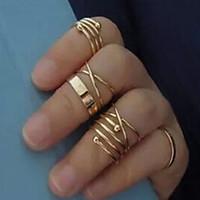 alloy multilayer shape adjustable ring set midi ringsset of 6